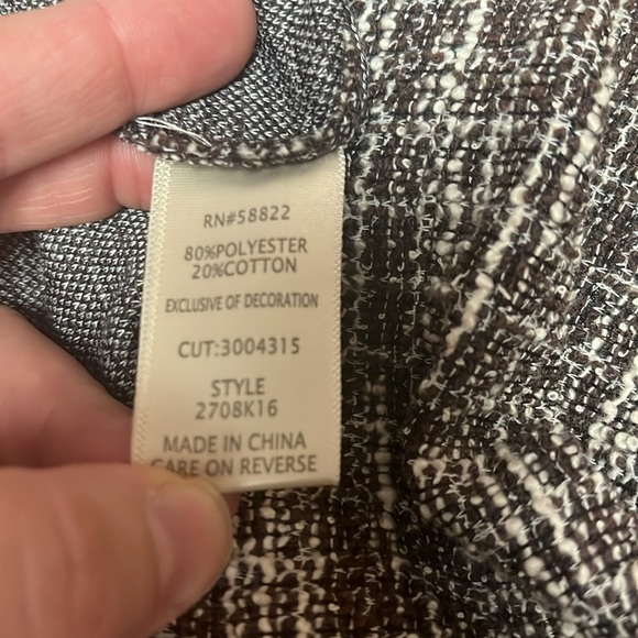 NWT Gorgeous Max Studio Mocha Brown and cream Tweed Pull On Pencil Skirt Small - Picture 4 of 4